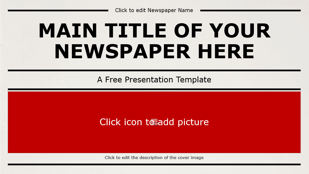 Free NEWSPAPER Template for Google Slides - Cover Slide