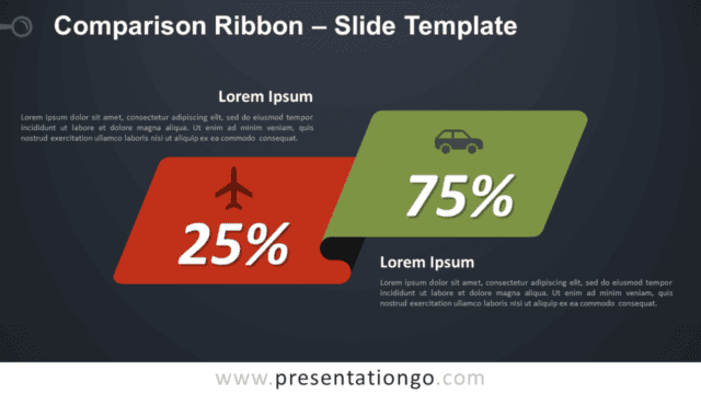 Free Comparison Ribbon Diagram for PowerPoint and Google Slides