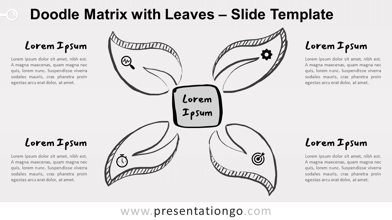 Free Doodle Matrix Leaves for PowerPoint and Google Slides