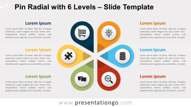 Pin Radial with 6 Levels for PowerPoint and Google Slides Free Pin Radial with 6 Levels for PowerPoint and Google Slides