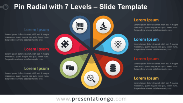 Pin Radial with 7 Levels Diagram for PowerPoint and Google Slides Free Pin Radial with 7 Levels Diagram for PowerPoint and Google Slides