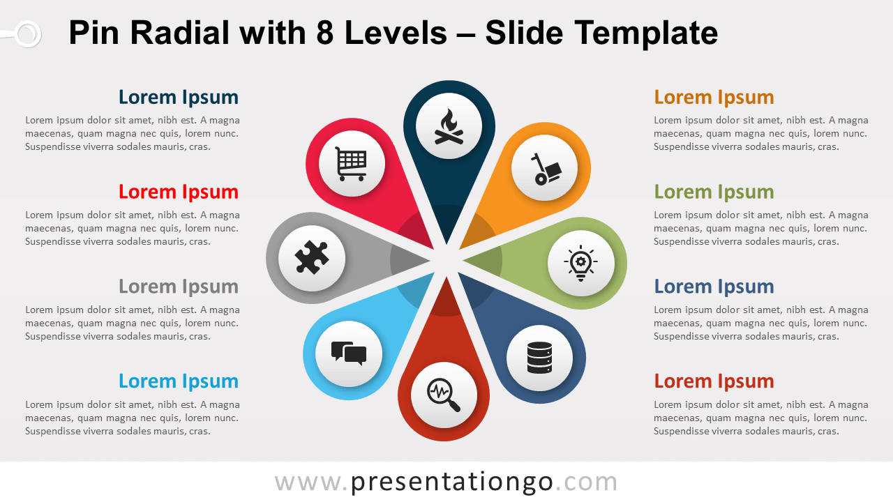 Free Pin Radial 8 Levels for PowerPoint and Google Slides
