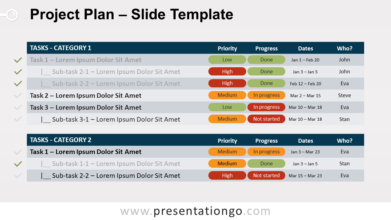 Free Project Plan for PowerPoint and Google Slides