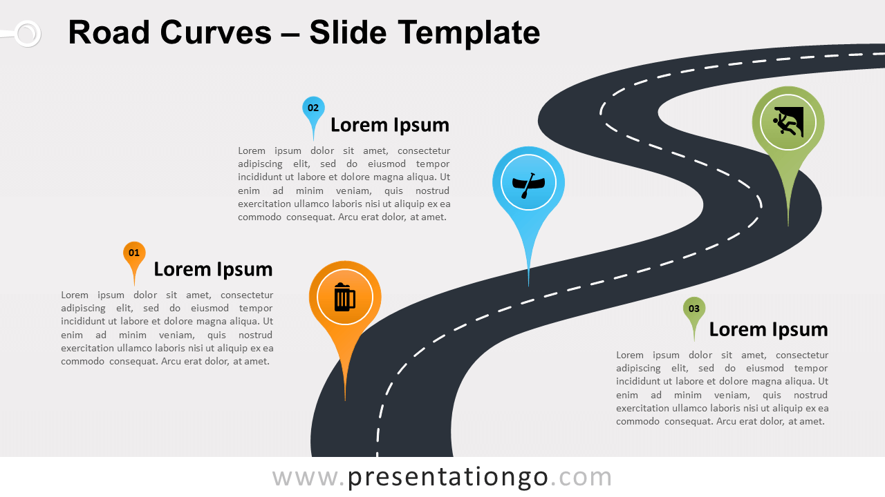 Free Road Curves for PowerPoint and Google Slides