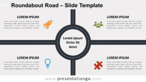 Free Roundabout Road for PowerPoint and Google Slides