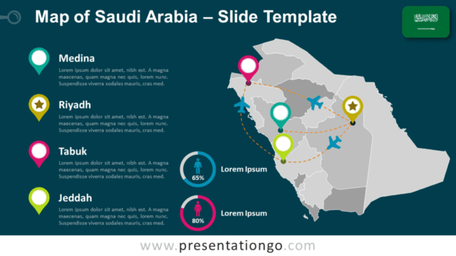 Saudi Arabia Map Template for PowerPoint and Google Slides Free Saudi Arabia Map Template for PowerPoint and Google Slides