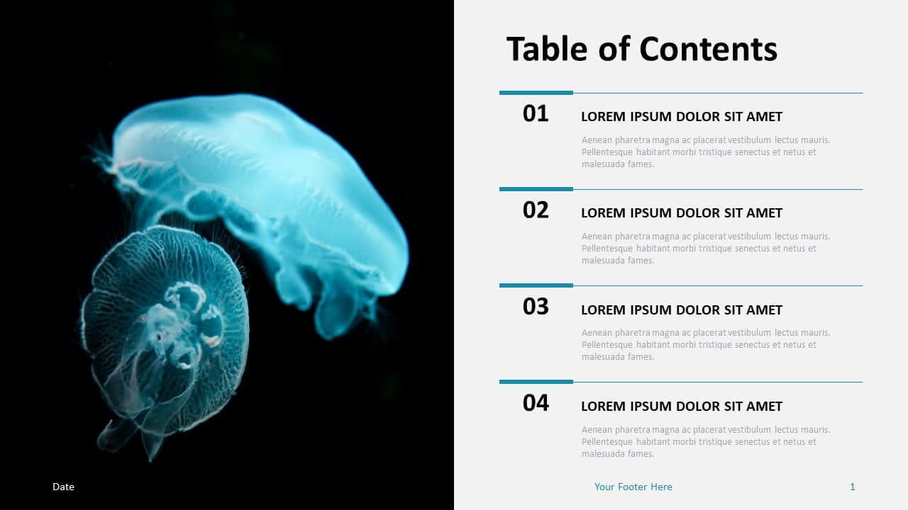 Free Table Contents for PowerPoint and Google Slides