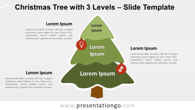 Free Christmas Tree with 3 Levels for PowerPoint Google Slides