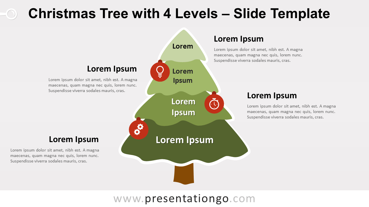 Free Christmas Tree with 4 Levels for PowerPoint Google Slides