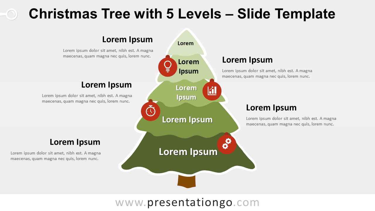 Free Christmas Tree with 5 Levels for PowerPoint Google Slides