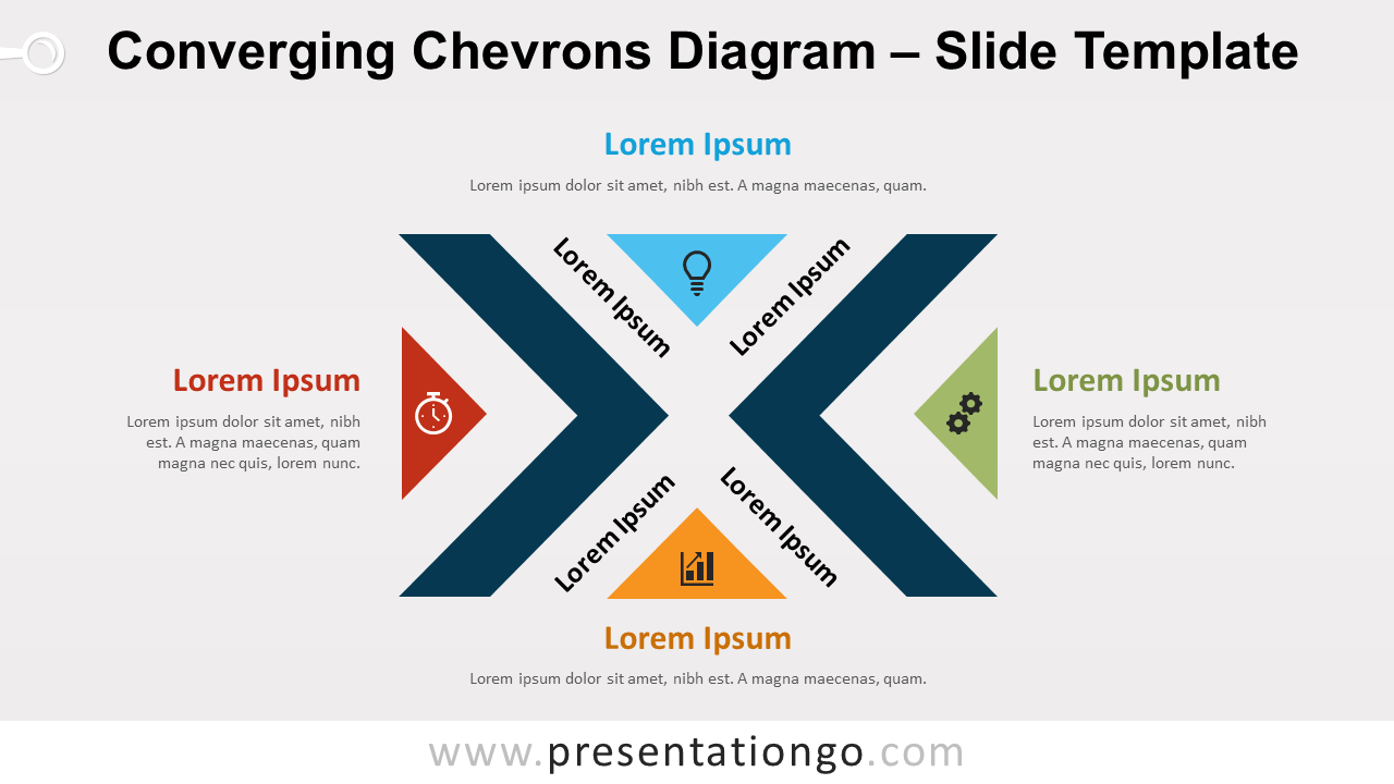 Free Converging Chevrons Diagram for PowerPoint and Google Slides