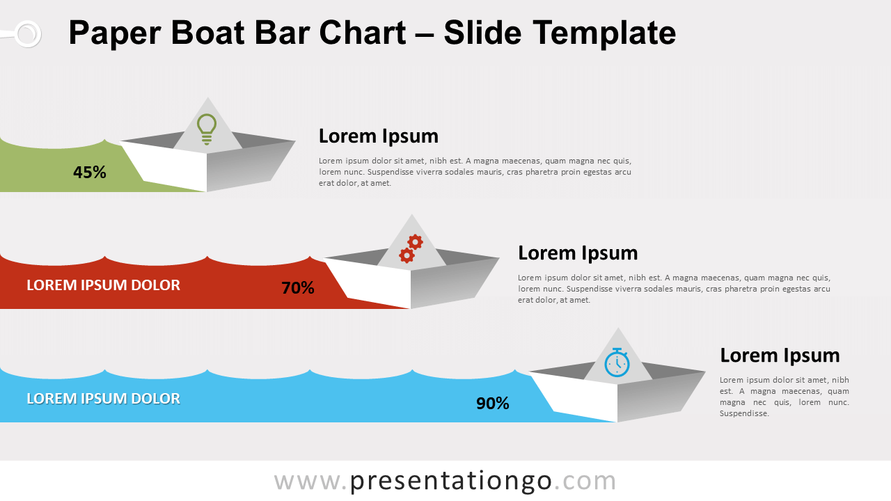 Free Paper Boat Bar Chart for PowerPoint and Google Slides