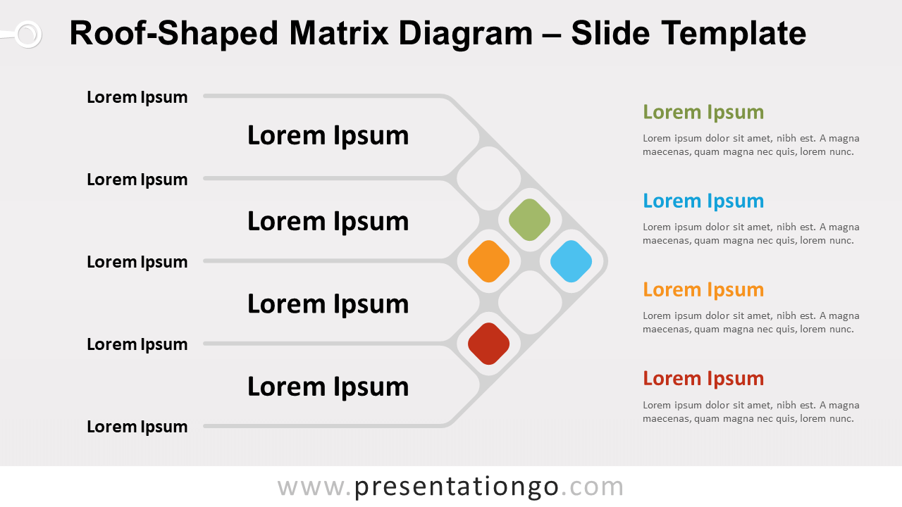 Free Roof-Shaped Matrix Diagram for PowerPoint and Google Slides