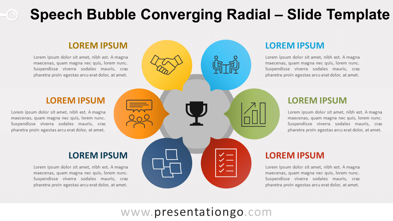 Free Speech Bubble Converging Radial for PowerPoint Google Slides