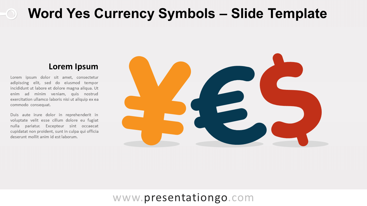 Free Word Yes Currency Symbols for PowerPoint and Google Slides