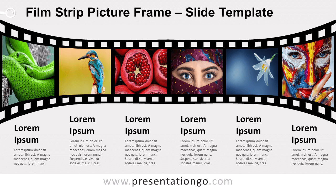 Free Film Strip Picture Frame for PowerPoint and Google Slides