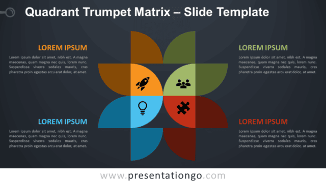Quadrant Trumpet Matrix Diagram for PowerPoint and Google Slides Free Quadrant Trumpet Matrix Diagram for PowerPoint and Google Slides