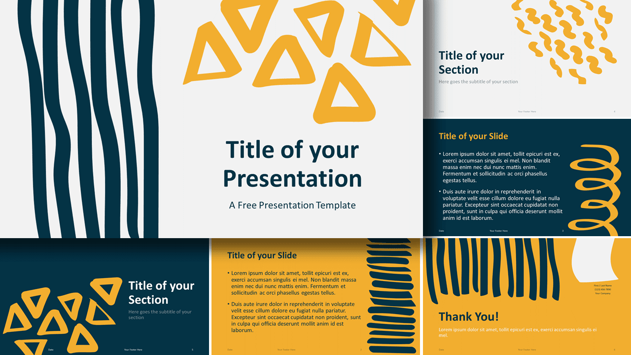 Free Scribble Lines Template for Google Slides and PowerPoint