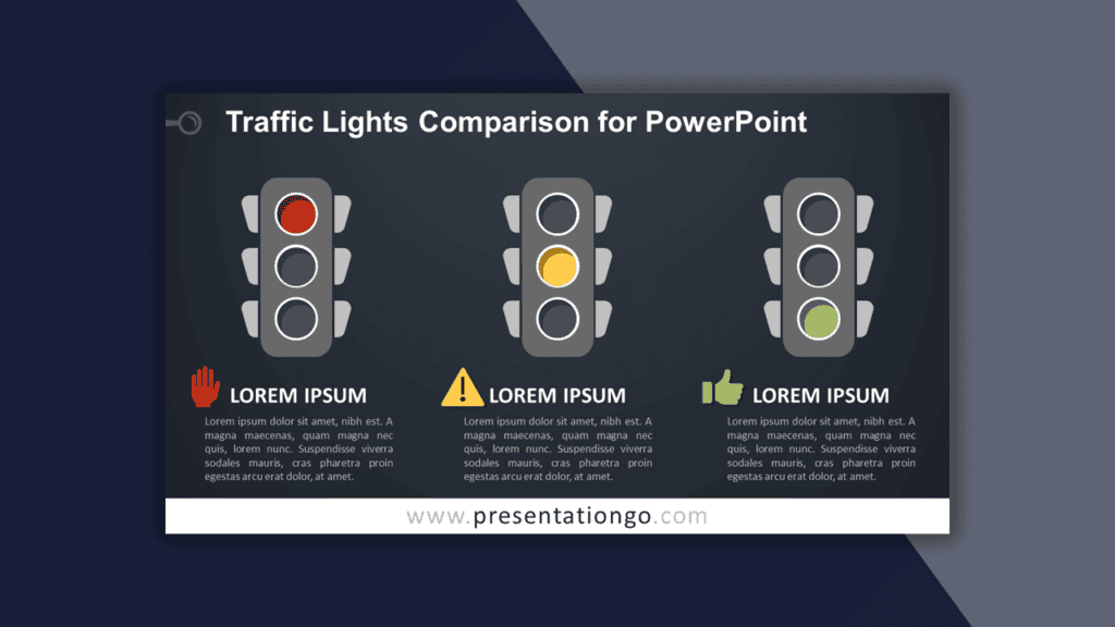 Traffic Lights Comparison Template for PowerPoint