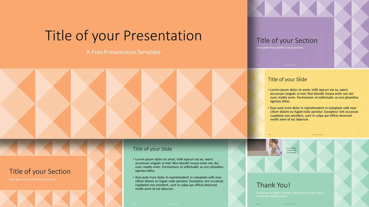 Free Tugboat Geometric Mosaic Template for Google Slides and PowerPoint