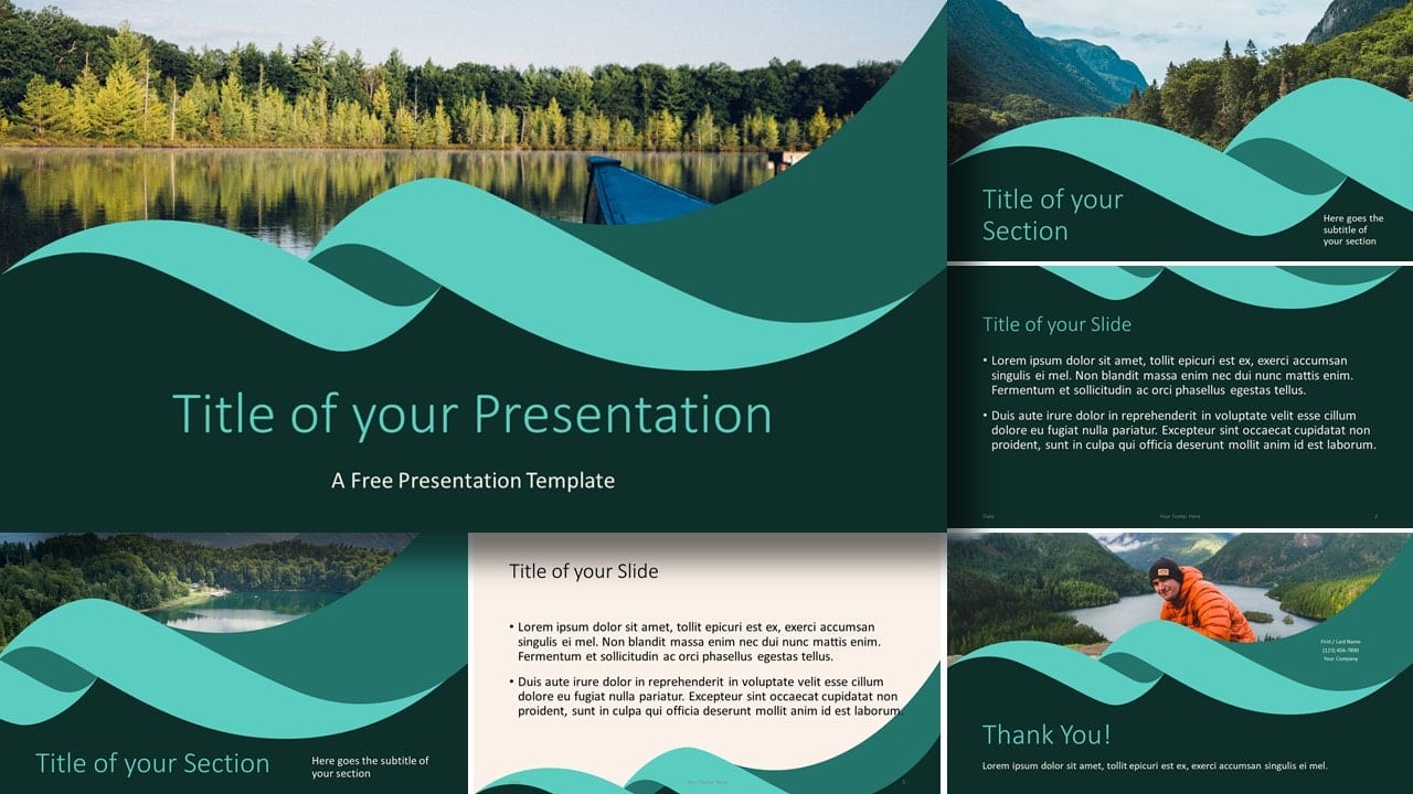 Free Turquoise Swirl Template for Google Slides and PowerPoint