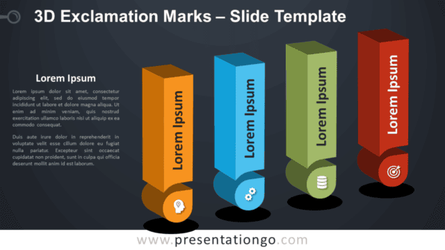 3D Exclamation Marks Infographic for PowerPoint and Google Slides Free 3D Exclamation Marks Infographic for PowerPoint and Google Slides