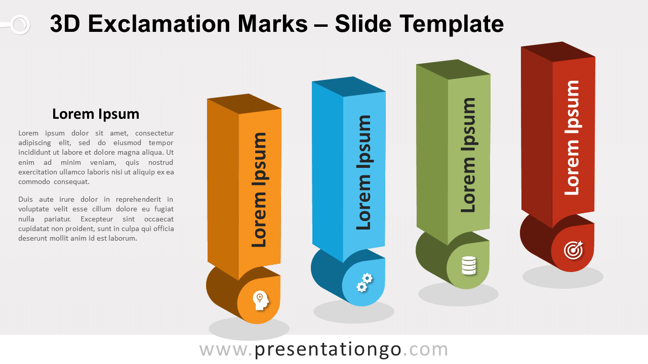 Free 3D Exclamation Marks for PowerPoint and Google Slides