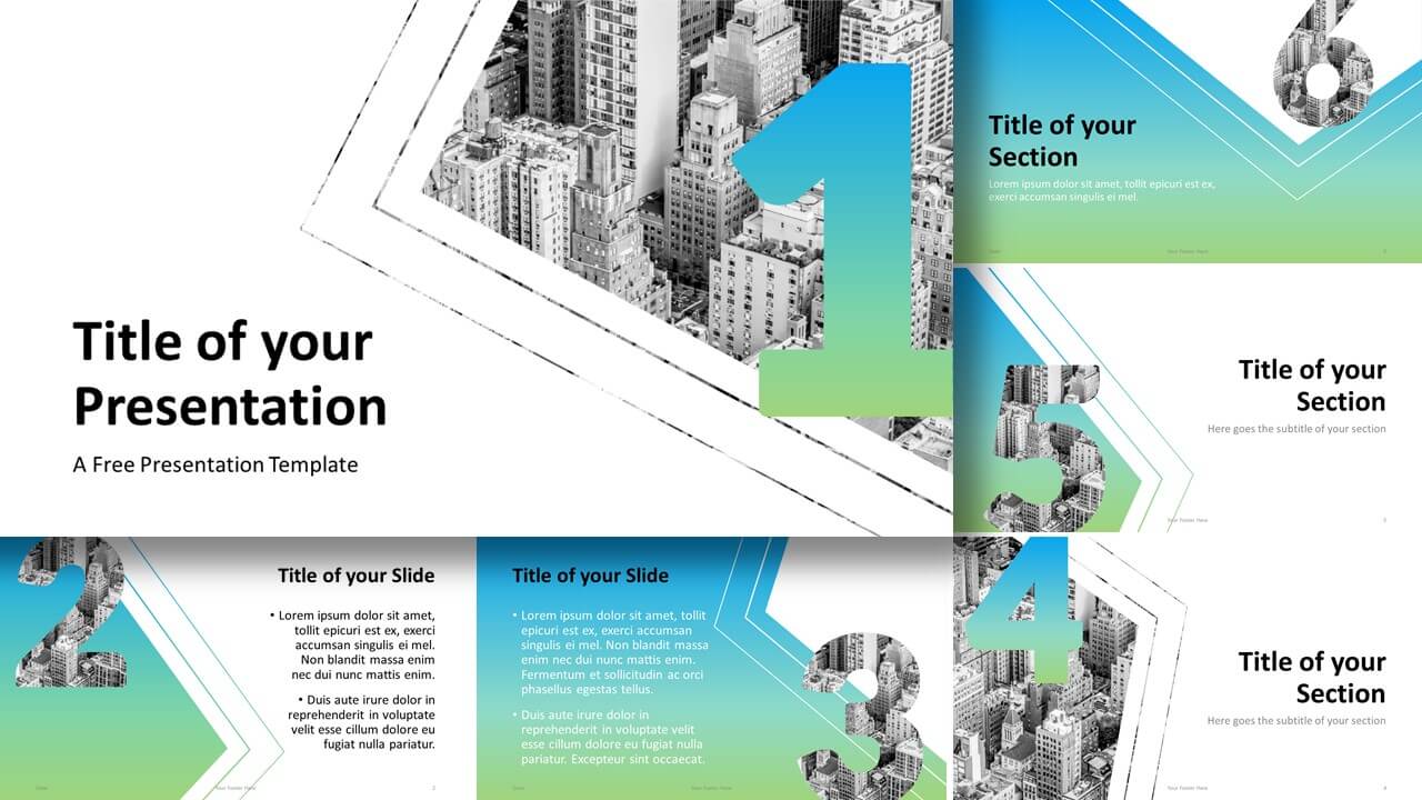 Free Gradient Numbers Template for Google Slides and PowerPoint