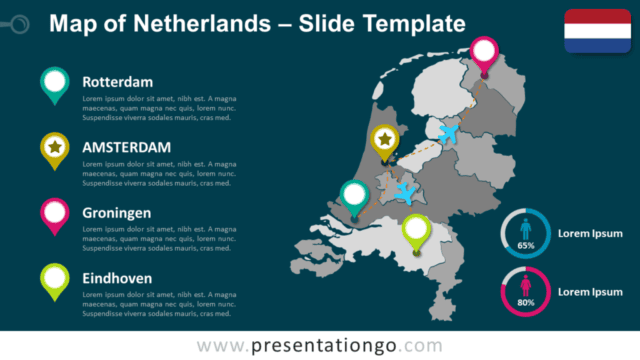Free Map of Netherlands for PowerPoint and Google Slides