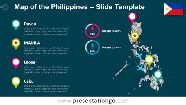 Map of Philippines for PowerPoint and Google Slides Free Map of Philippines for PowerPoint and Google Slides