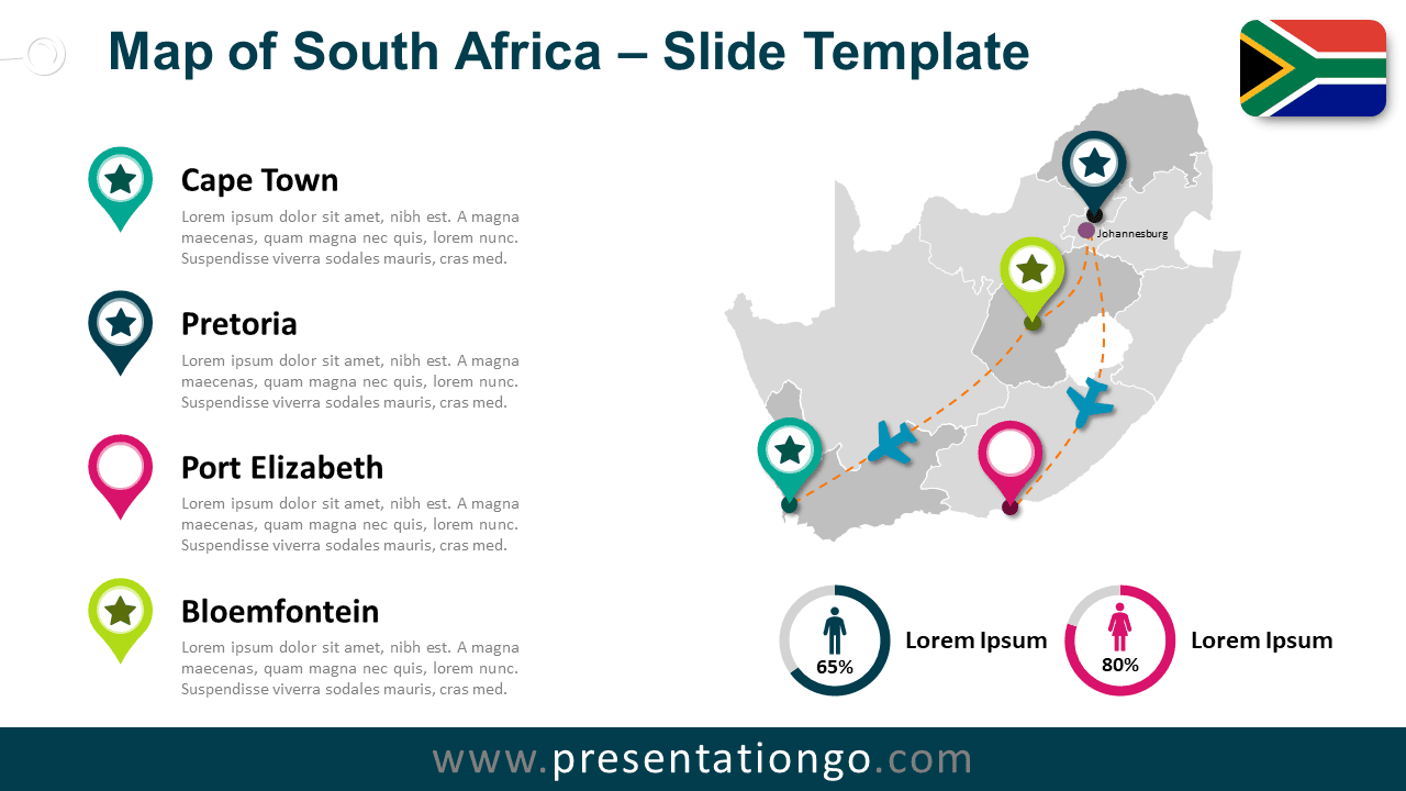 Free Map of South Africa for PowerPoint and Google Slides