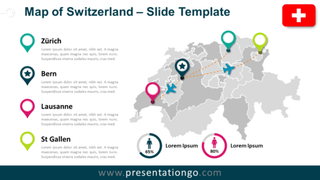Map of Switzerland for PowerPoint and Google Slides Free Map of Switzerland for PowerPoint and Google Slides