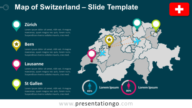 Map of Switzerland for PowerPoint and Google Slides Free Map of Switzerland for PowerPoint and Google Slides