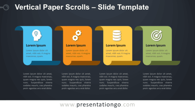 Vertical Paper Scrolls Infographics for PowerPoint and Google Slides Free Vertical Paper Scrolls Infographics for PowerPoint and Google Slides
