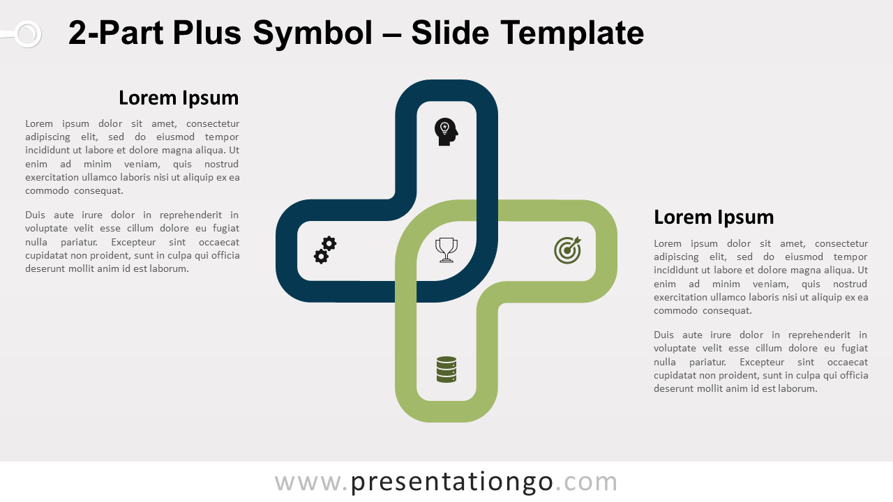 Free 2-Part Plus Symbol for PowerPoint and Google Slides