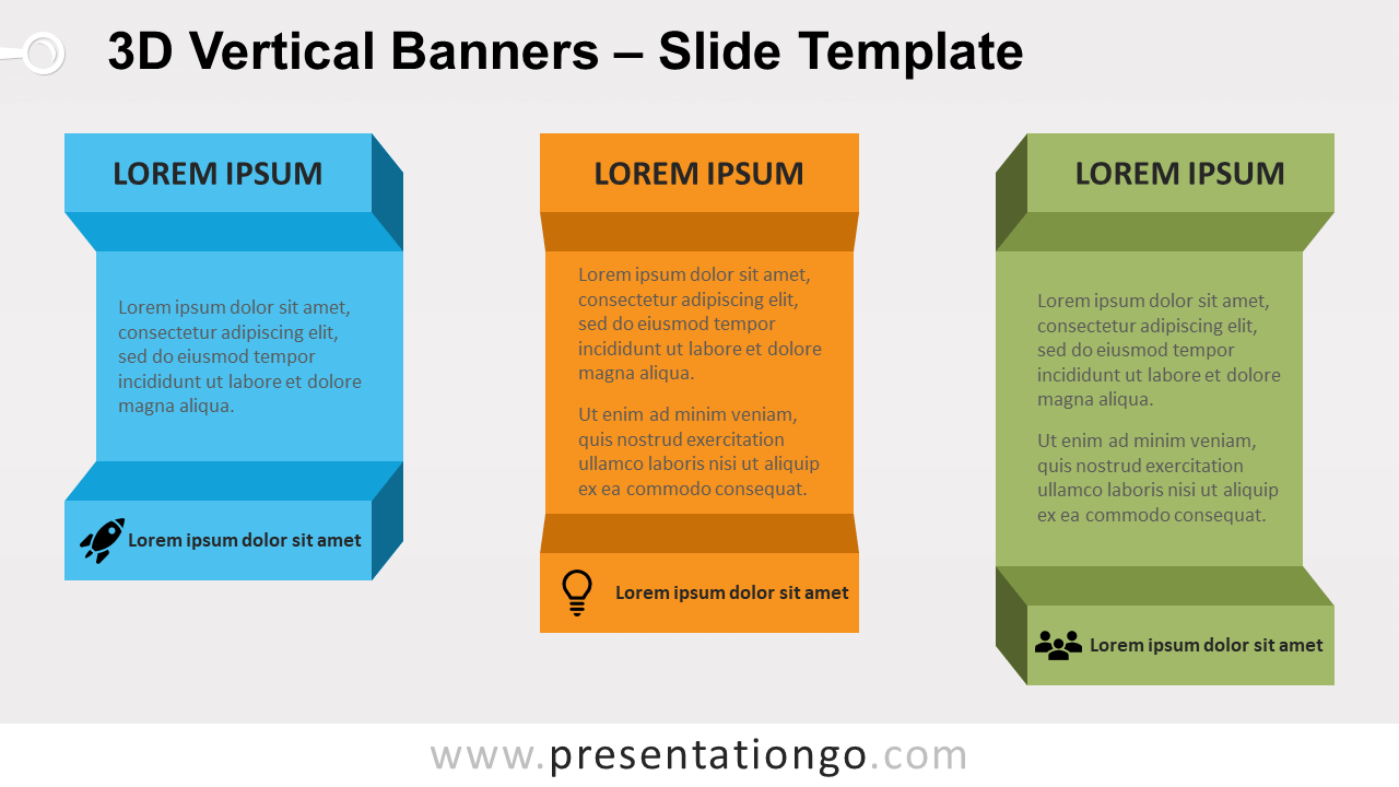 Free 3D Vertical Banners for PowerPoint and Google Slides