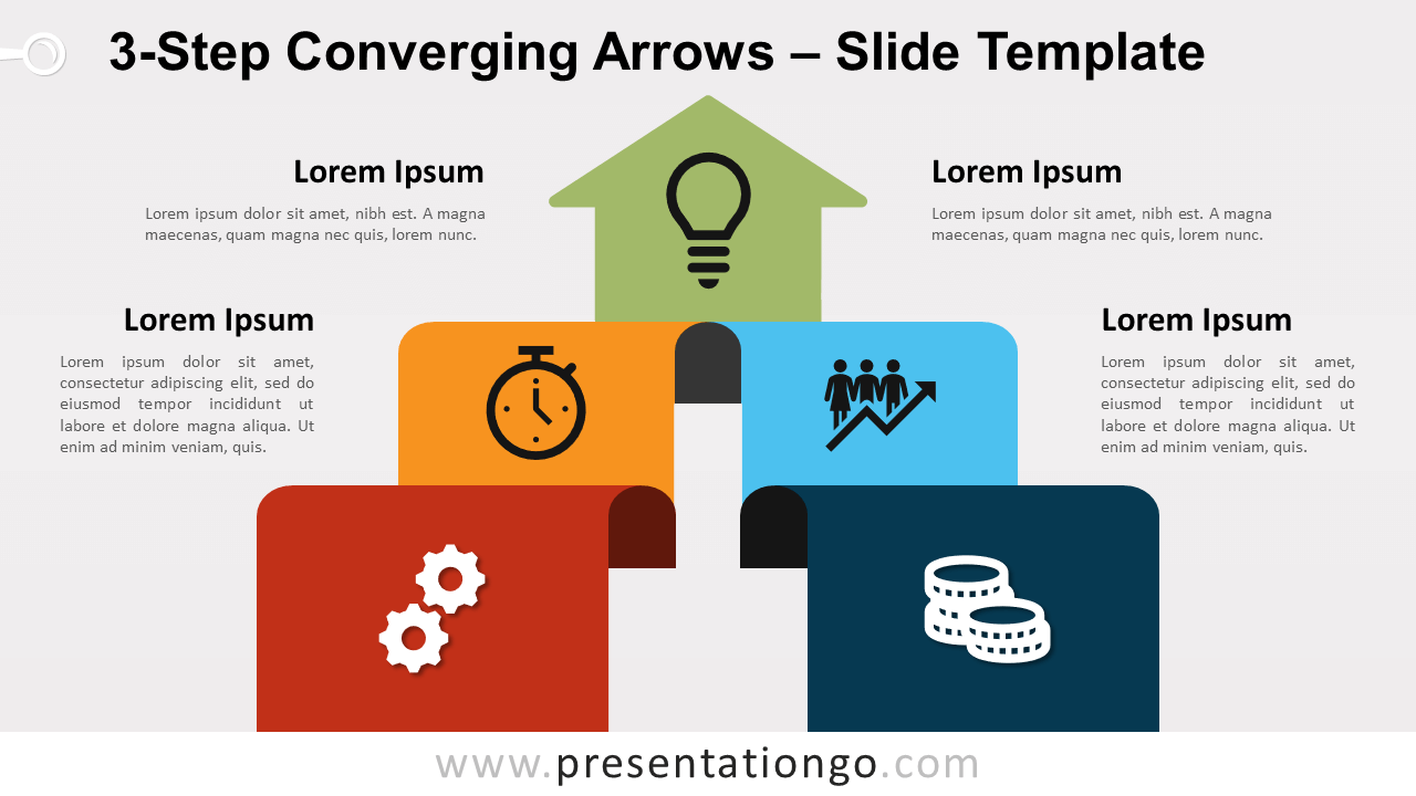 Free 3-Step Converging Arrows for PowerPoint and Google Slides