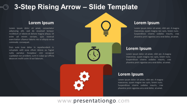 3-Step Rising Arrow Diagram for PowerPoint and Google Slides Free 3-Step Rising Arrow Diagram for PowerPoint and Google Slides
