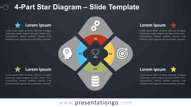 Free 4-Part Star Diagram Infographic for PowerPoint and Google Slides
