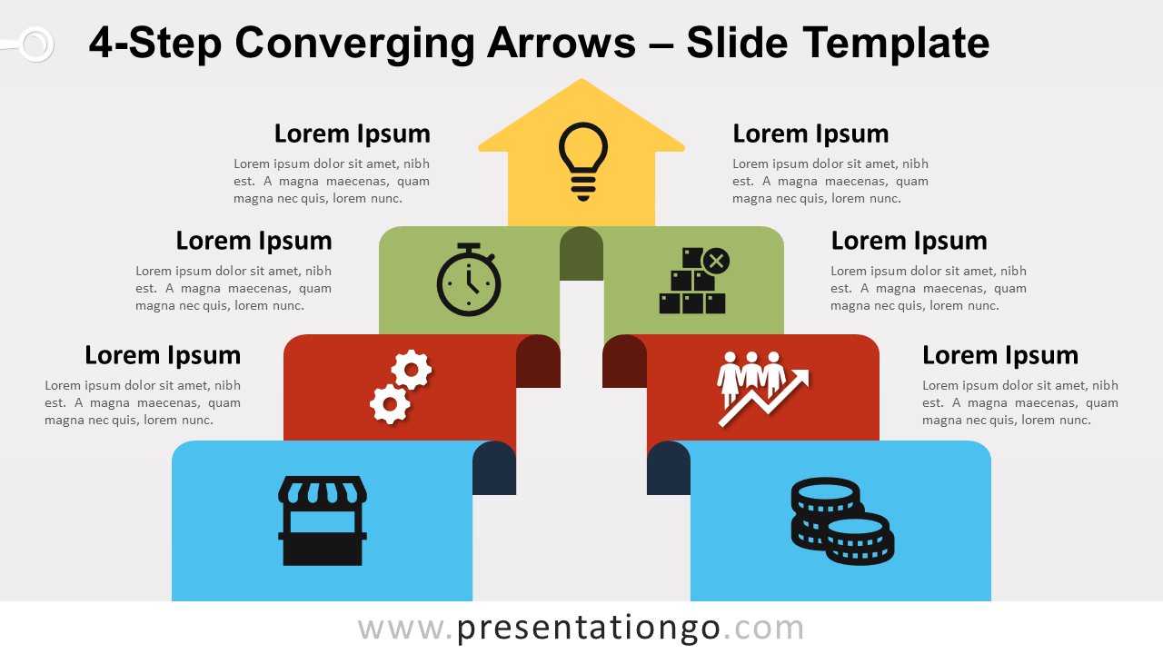 Free 4-Step Converging Arrows for PowerPoint and Google Slides