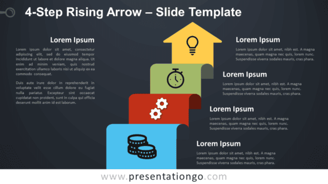 4-Step Rising Arrow Diagram for PowerPoint and Google Slides Free 4-Step Rising Arrow Diagram for PowerPoint and Google Slides