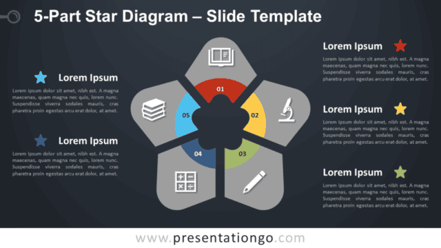 Free 5-Part Star Diagram Infographic for PowerPoint and Google Slides