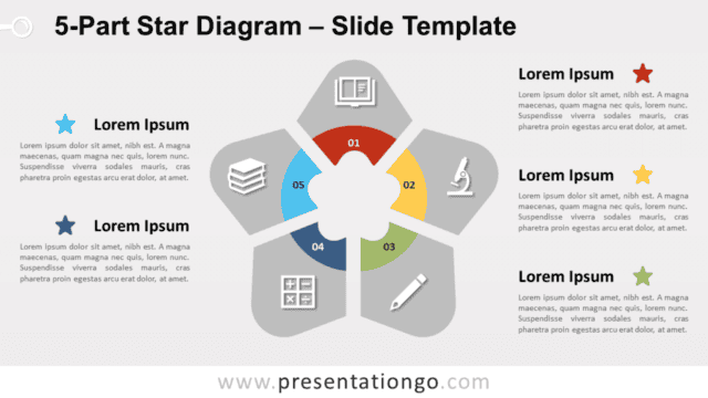 Free 5-Part Star Diagram for PowerPoint and Google Slides