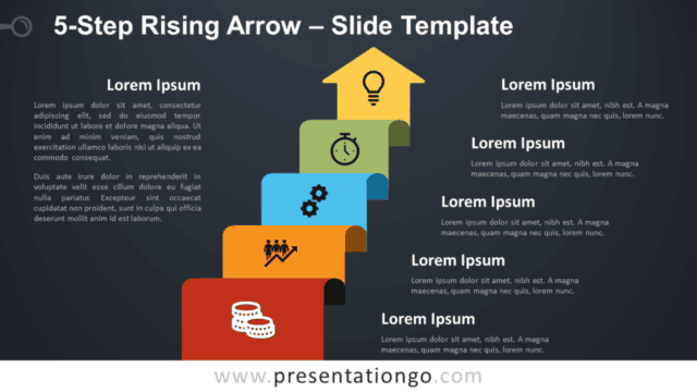5-Step Rising Arrow Diagram for PowerPoint and Google Slides Free 5-Step Rising Arrow Diagram for PowerPoint and Google Slides