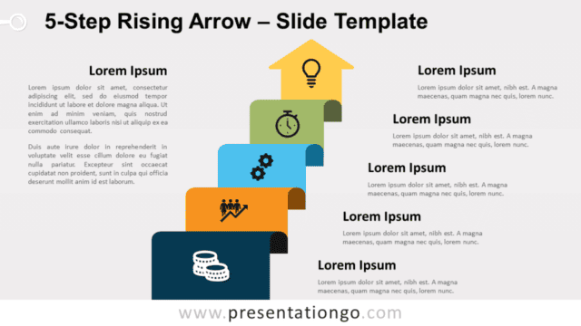 5-Step Rising Arrow for PowerPoint and Google Slides Free 5-Step Rising Arrow for PowerPoint and Google Slides