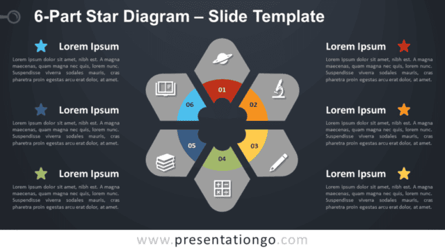 Free 6-Part Star Diagram Infographic for PowerPoint and Google Slides