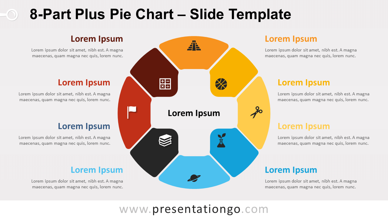 Free 8-Part Plus Pie Chart for PowerPoint and Google Slides