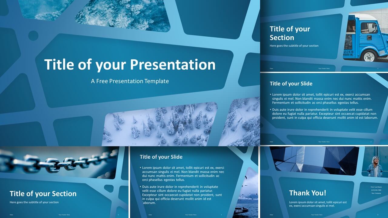 Free BLUE WEB Template for Google Slides and PowerPoint