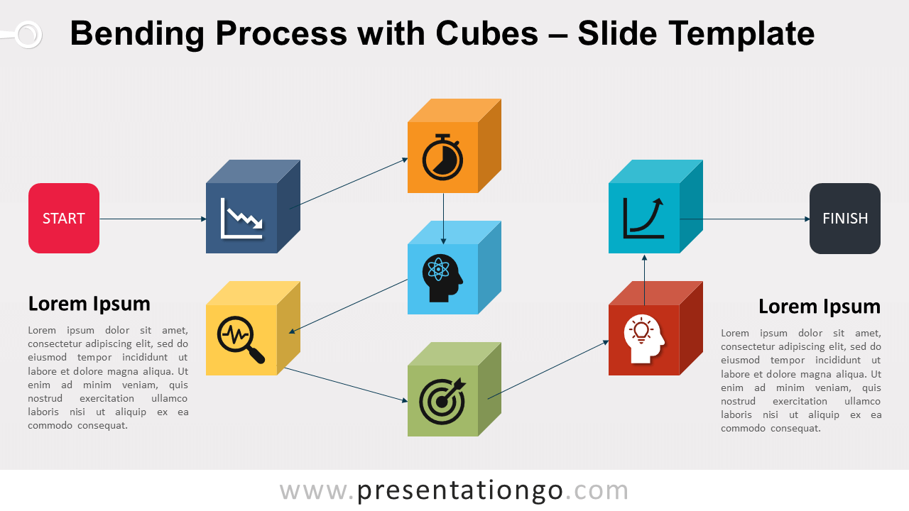 Free Bending Process with Cubes for PowerPoint and Google Slides
