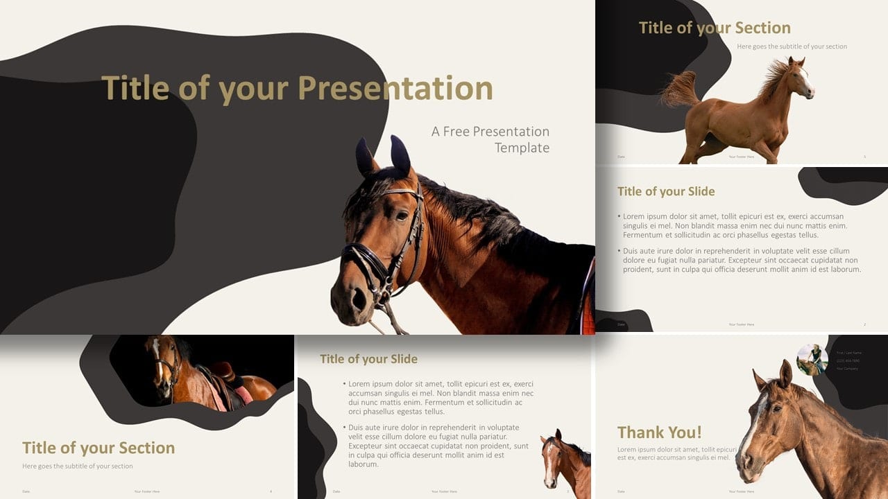 Free Horses Template for Google Slides and PowerPoint